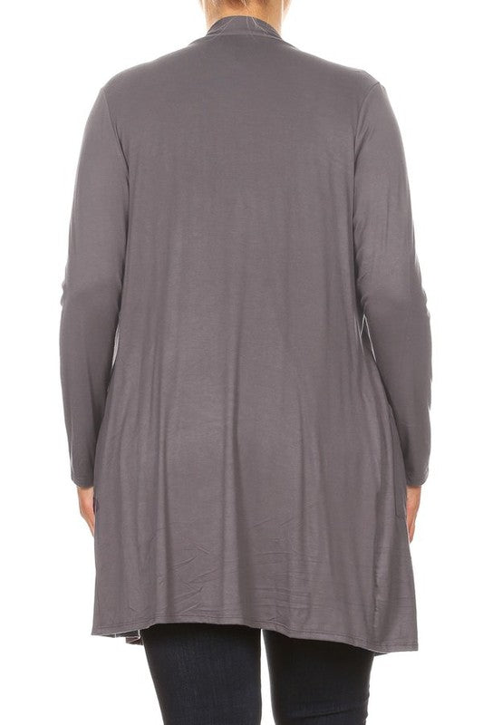 Plus size Knee length duster cardigan