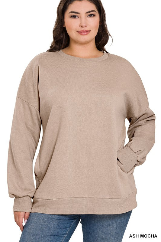 PLUS LONG SLEEVE ROUND NECK SWEATSHIRT