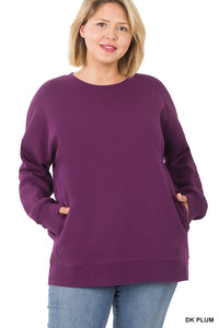 PLUS LONG SLEEVE ROUND NECK SWEATSHIRT