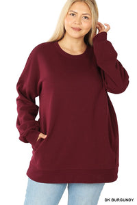 PLUS LONG SLEEVE ROUND NECK SWEATSHIRT