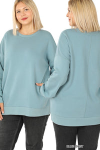 PLUS LONG SLEEVE ROUND NECK SWEATSHIRT