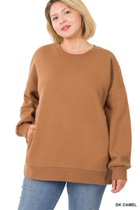 PLUS LONG SLEEVE ROUND NECK SWEATSHIRT