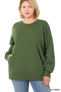 PLUS LONG SLEEVE ROUND NECK SWEATSHIRT