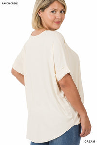 PLUS RAYON SPAN CREPE LAYERED-LOOK TOP