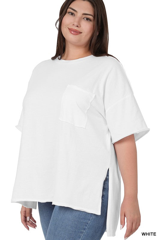 PLUS ROW EDGE HI-LOW HEM BOX TOP