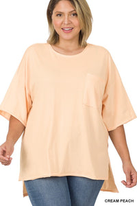 PLUS ROW EDGE HI-LOW HEM BOX TOP