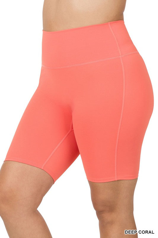 PLUS ATHLETIC HIGH RISE BIKER SHORTS