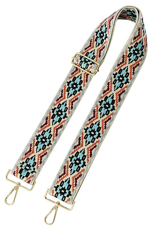 2 Inch Wide Aztec Tribal Pattern Guitar Strap