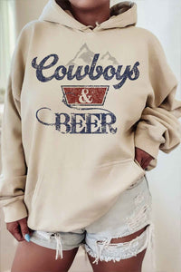 COWBOYS N BEER WESTERN HOODIE PLUS SIZE