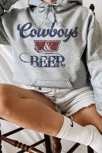 COWBOYS N BEER WESTERN HOODIE PLUS SIZE