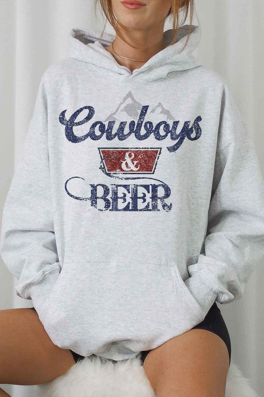 COWBOYS N BEER WESTERN HOODIE PLUS SIZE