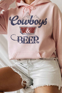 COWBOYS N BEER WESTERN HOODIE PLUS SIZE