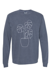 Monstera Plant Comfort Colors Long Sleeve PLUS