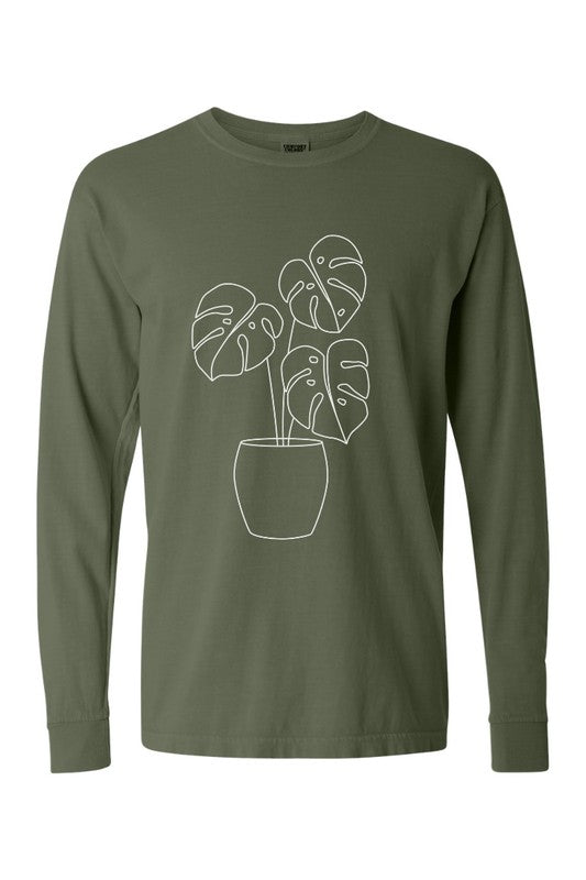 Monstera Plant Comfort Colors Long Sleeve PLUS