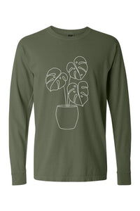 Monstera Plant Comfort Colors Long Sleeve PLUS