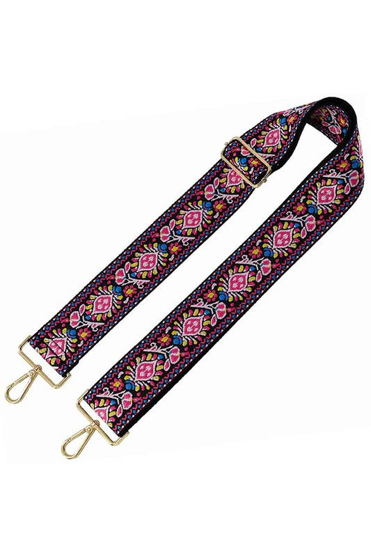 2 inch Wide Flower Tribal Pattern Guitar Strap