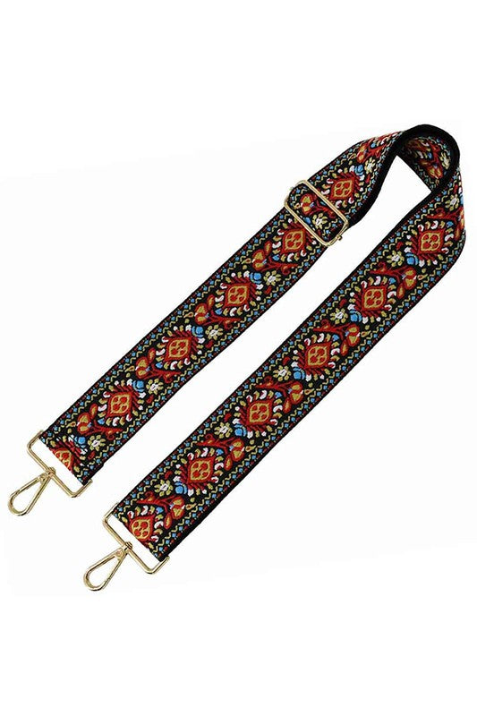 2 inch Wide Flower Tribal Pattern Guitar Strap