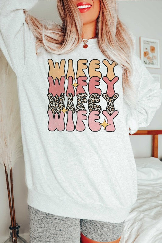 PLUS SIZE - LEOPARD WIFEY REPEAT Sweatshirt