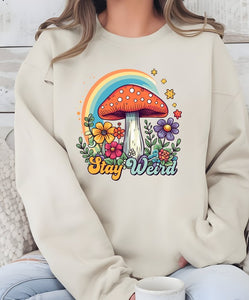 Stay Weird Crewneck Graphic Sweatshirt