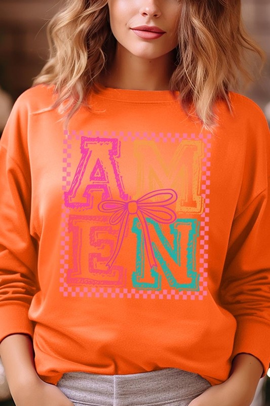 Amen Coquette Bow Graphic Sweatshirt