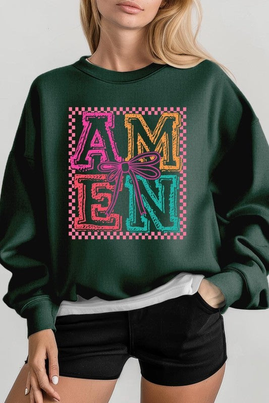 Amen Coquette Bow Graphic Sweatshirt