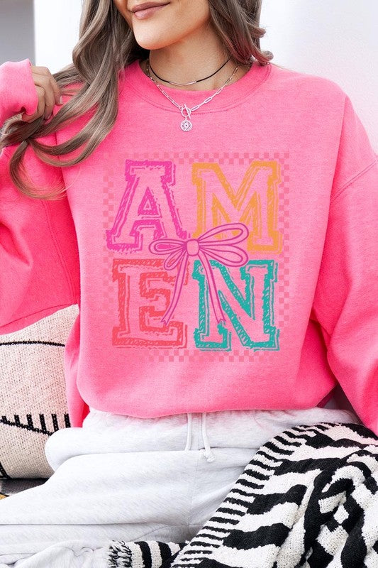 Amen Coquette Bow Graphic Sweatshirt