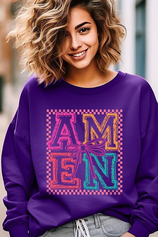 Amen Coquette Bow Graphic Sweatshirt