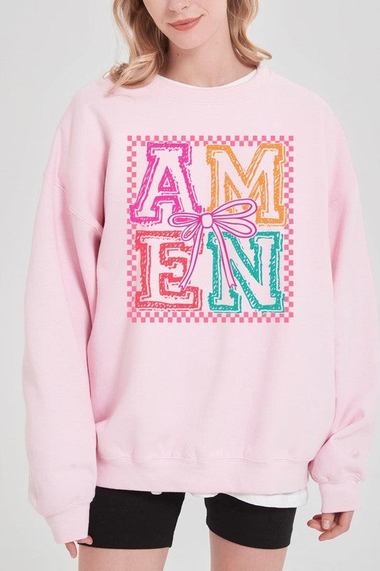 Amen Coquette Bow Graphic Sweatshirt