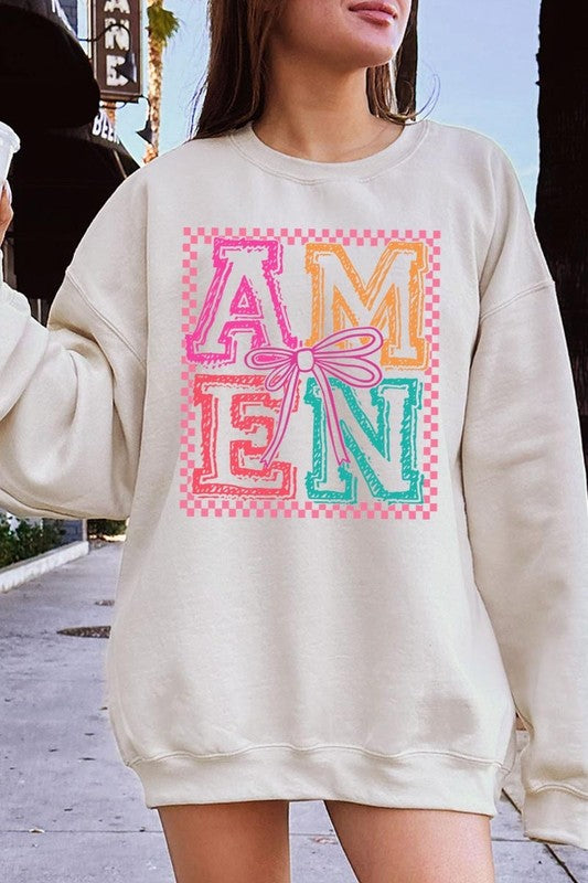 Amen Coquette Bow Graphic Sweatshirt