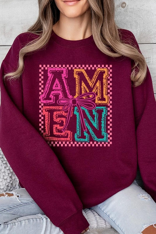 Amen Coquette Bow Graphic Sweatshirt