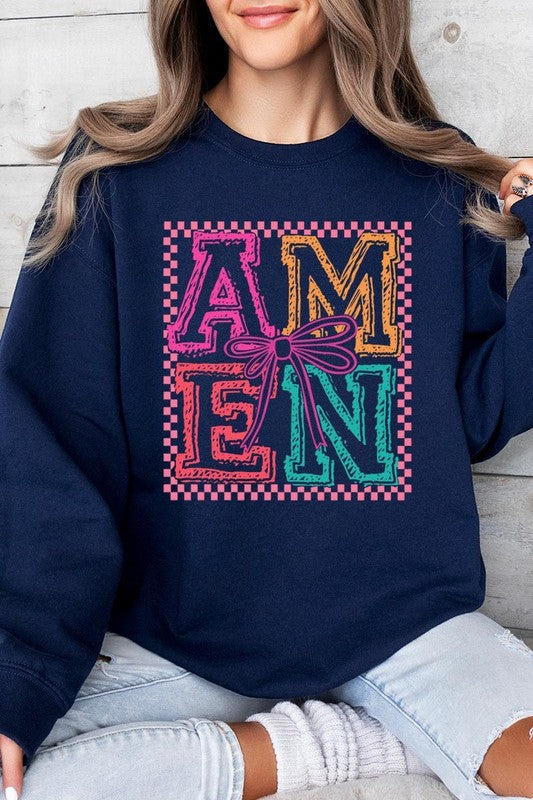 Amen Coquette Bow Graphic Sweatshirt