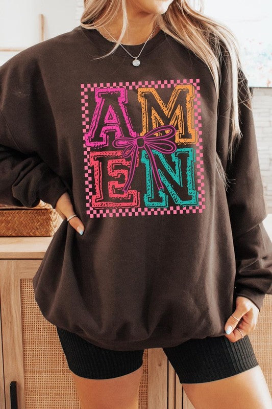 Amen Coquette Bow Graphic Sweatshirt