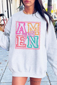 Amen Coquette Bow Graphic Sweatshirt