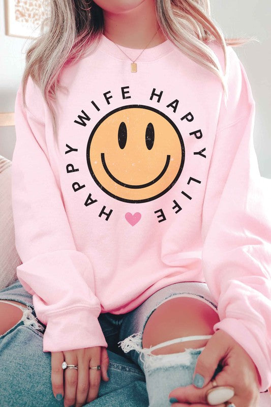 PLUS SIZE - HAPPY WIFE HAPPY LIFE Sweatshirt