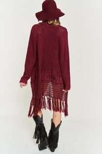 FRINGE KNIT CARDIGAN PLUS KRT1001