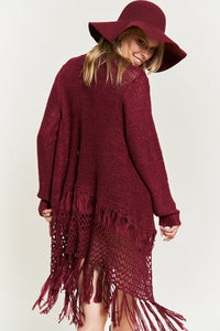 FRINGE KNIT CARDIGAN PLUS KRT1001