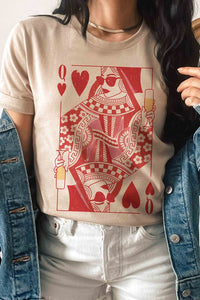 PLUS SIZE - CHAMPAGNE QUEEN OF HEARTS Graphic Tee