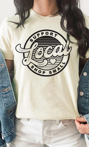 Support Local Shop Small Heart Retro PLUS SIZE Tee