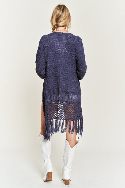 FRINGE KNIT CARDIGAN PLUS KRT1001